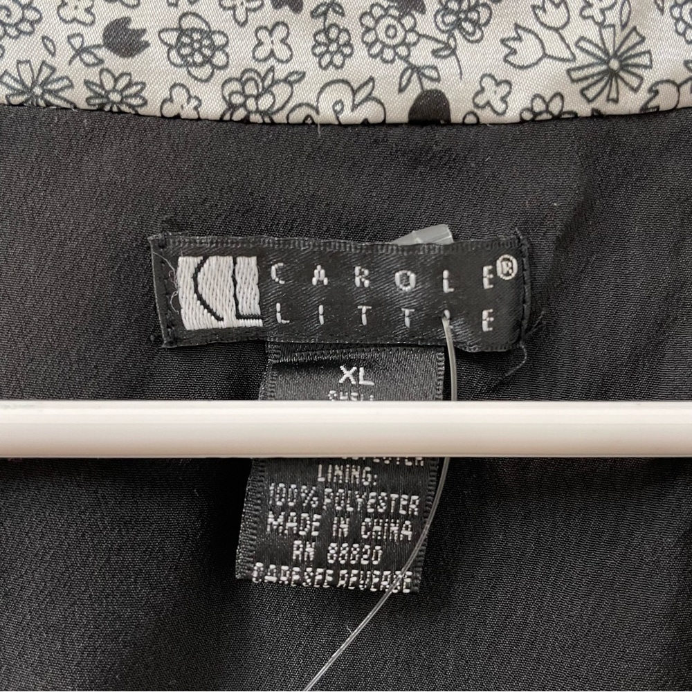 Carole little silk blouse black gray xl - Picture 2 of 4